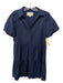 Brochu Walker Size M Navy Polyester Blend Button Up Collar Tiered Dress Navy / M