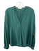 A.L.C. Size 4 Green Silk Long Sleeve V Neck Neck Tie Top Green / 4