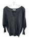 Milly Size Small Black & Multi Viscose Metallic Thread Long Sleeve Keyhole Top Black & Multi / Small