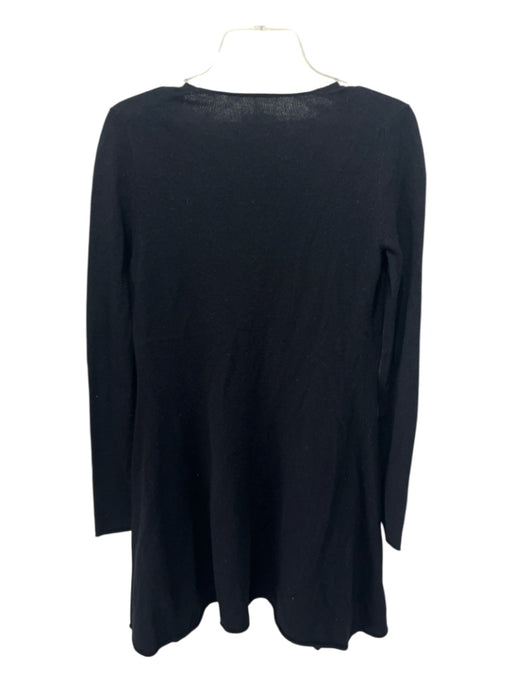 Calypso Size Small Black Cashmere Knit Rolled hemline Open Front Sweater Black / Small