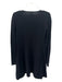 Calypso Size Small Black Cashmere Knit Rolled hemline Open Front Sweater Black / Small
