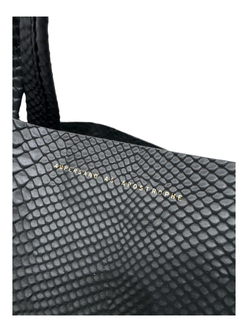 Ampersand As Apostrophe Black PU leather Lizard Embossed Detachable Strap Bag Black / Small