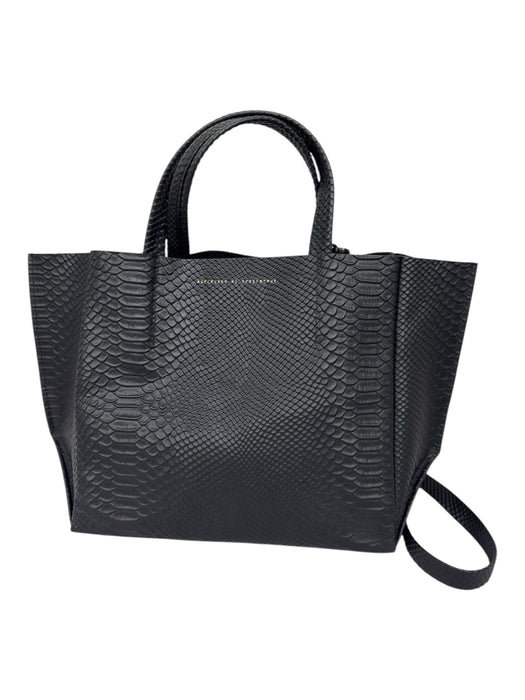 Ampersand As Apostrophe Black PU leather Lizard Embossed Detachable Strap Bag Black / Small