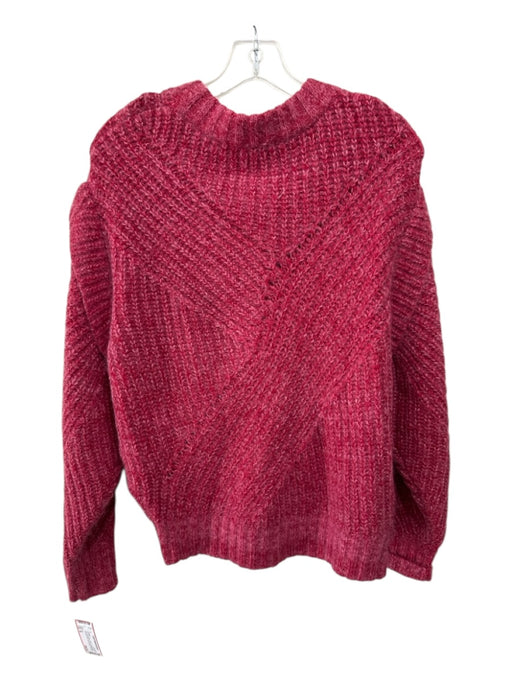 IRO Size M Red Wool Blend Mohair diagonal knit Shoulder Detail Sweater Red / M