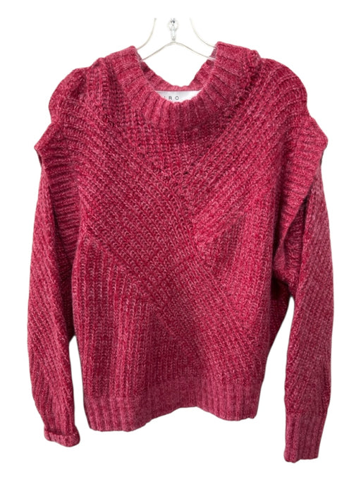 IRO Size M Red Wool Blend Mohair diagonal knit Shoulder Detail Sweater Red / M