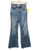 Frame Size 26 Light Wash Cotton Blend Denim Whiskering Button & Zip Fly Jeans Light Wash / 26