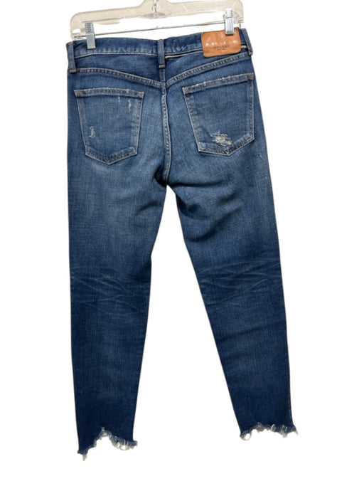 Moussy Vintage Size 27 Medium Wash Cotton Blend Denim Raw Hem Slim Jeans Medium Wash / 27