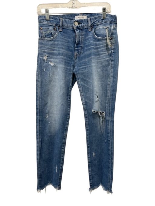 Moussy Vintage Size 27 Medium light wash Cotton Blend Denim Raw Hem Slim Jeans Medium light wash / 27