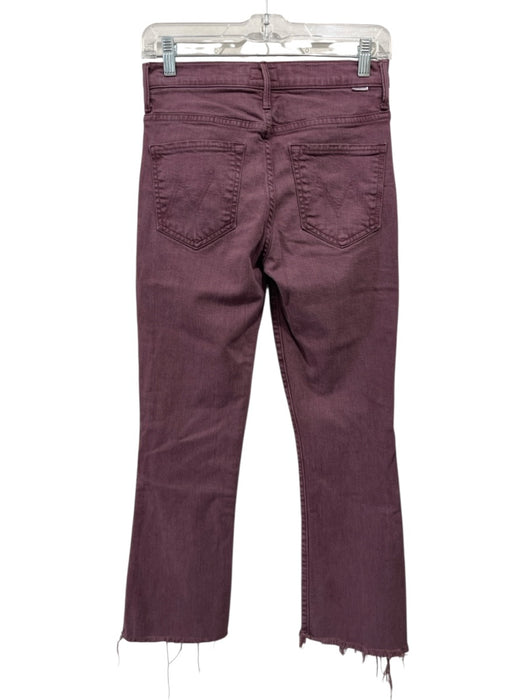Mother Size 26 Maroon Purple Cotton Blend Denim Raw Hem Button & Zip Fly Jeans Maroon Purple / 26