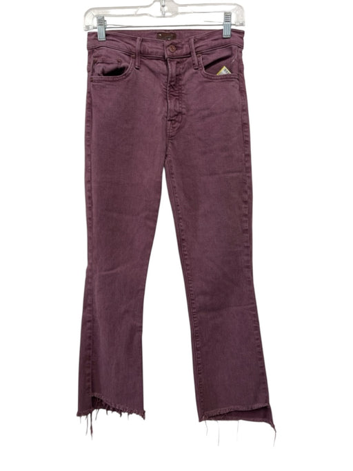 Mother Size 26 Maroon Purple Cotton Blend Denim Raw Hem Button & Zip Fly Jeans Maroon Purple / 26
