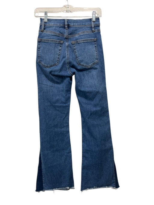Frame Size 25 Medium Wash Cotton Blend Denim Whiskering Button & Zip Fly Jeans Medium Wash / 25