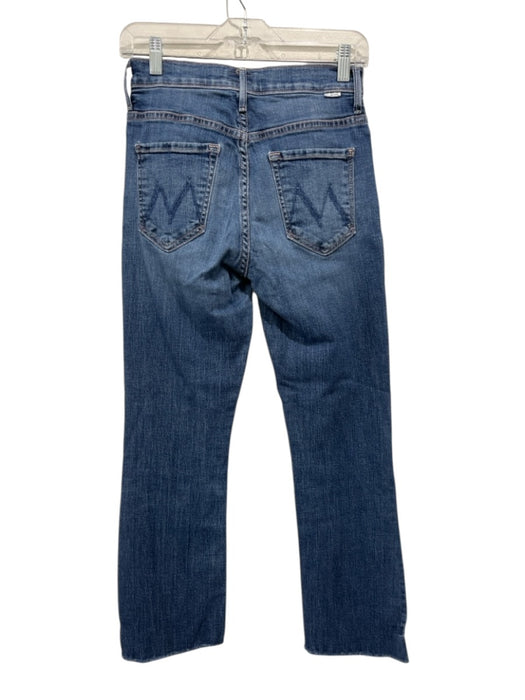 Mother Size 26 Medium dark wash Cotton Blend Denim Raw Hem Slight Flare Jeans Medium dark wash / 26