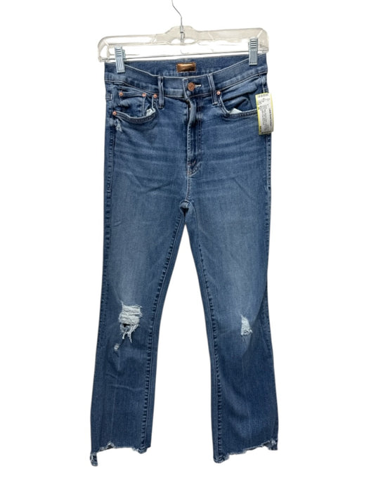 Mother Size 26 Medium Wash Cotton Blend Denim Raw Hem Button & Zip Fly Jeans Medium Wash / 26