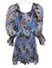 Alexis Size S Blue, Beige & Brown Polyester Floral Off Shoulder Dress Blue, Beige & Brown / S