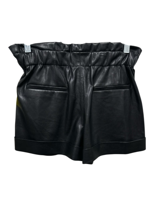 Alice + Olivia Classics Size S Black Faux Leather Elastic Waistband Short Shorts Black / S