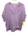 XiRENA Size S Lilac Purple Cotton Gauze V Neck Cuffed short sleeve Top Lilac Purple / S
