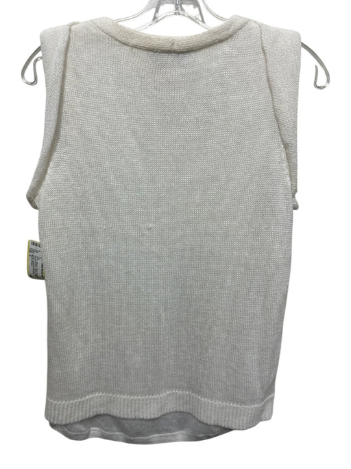 Brochu Walker Size S White Hemp & Linen Knit Sleeveless Layered Effect Tank Top White / S