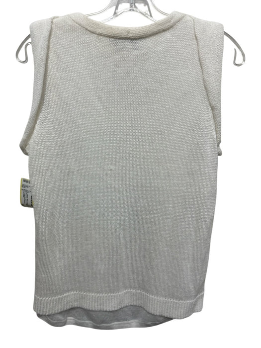 Brochu Walker Size S White Hemp & Linen Knit Sleeveless Layered Effect Tank Top White / S