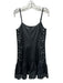 Christy Lynn Size S Black & Cream PU Leather Embroidered Spaghetti Strap Dress Black & Cream / S