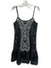 Christy Lynn Size S Black & Cream PU Leather Embroidered Spaghetti Strap Dress Black & Cream / S