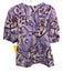 A.L.C. Size 6 Purple, Beige & Maroon Cotton Abstract Botanical Print Top Purple, Beige & Maroon / 6