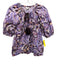 A.L.C. Size 6 Purple, Beige & Maroon Cotton Abstract Botanical Print Top Purple, Beige & Maroon / 6