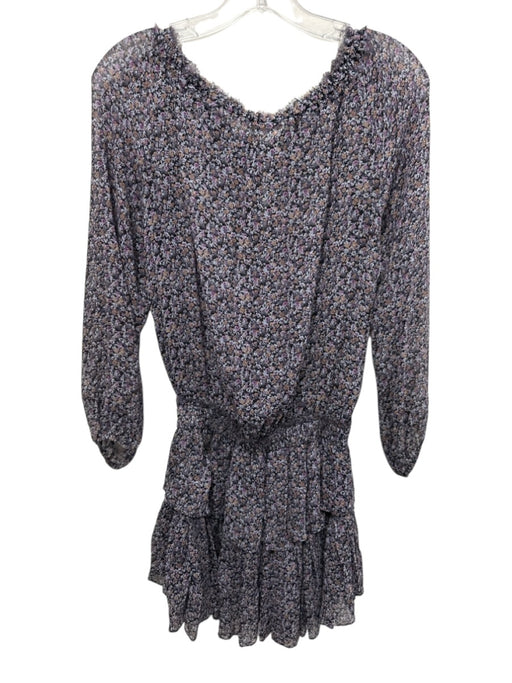 Loveshackfancy Size S Black, Purple & Orange Silk Micro Floral Dress Black, Purple & Orange / S