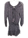Loveshackfancy Size S Black, Purple & Orange Silk Micro Floral Dress Black, Purple & Orange / S