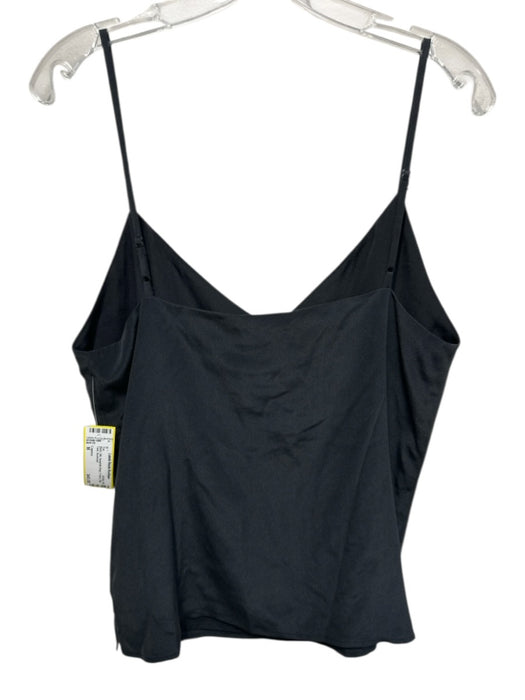 L'agence Size M Black Silk Spaghetti Strap V Neck Slip Tank Top Black / M