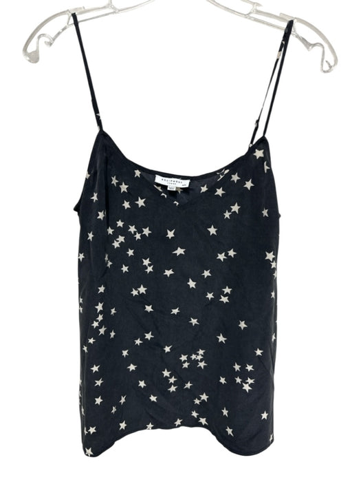 Equipment Femme Size M Charcoal Black & Off White Silk Spaghetti Strap Tank Top Charcoal Black & Off White / M