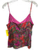 L'agence Size M Pink & Multi Silk Spaghetti Strap V Neck Paisley Tank Top Pink & Multi / M