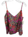 L'agence Size M Pink & Multi Silk Spaghetti Strap V Neck Paisley Tank Top Pink & Multi / M