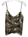 L'agence Size M Mixed Greens Silk Spaghetti Strap V Neck Camo Tank Top Mixed Greens / M