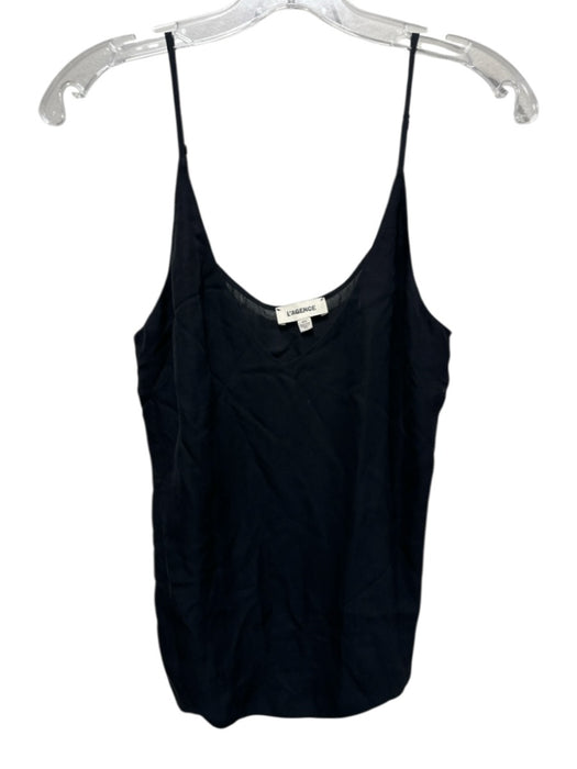 L'agence Size M Black Silk Spaghetti Strap V Neck Slip Tank Top Black / M