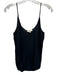L'agence Size M Black Silk Spaghetti Strap V Neck Slip Tank Top Black / M