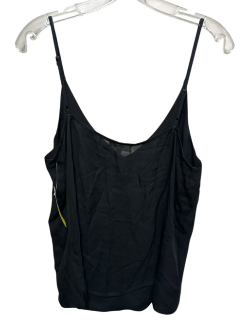 L'agence Size M Black Silk Spaghetti Strap V Neck Slip Tank Top Black / M