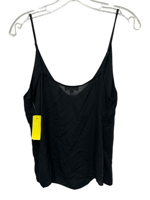 L'agence Size M Black Silk Spaghetti Strap V Neck Slip Tank Top Black / M