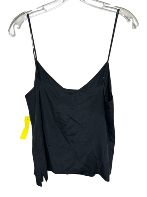 L'agence Size S Black Silk Spaghetti Strap V Neck Slip Tank Top Black / S