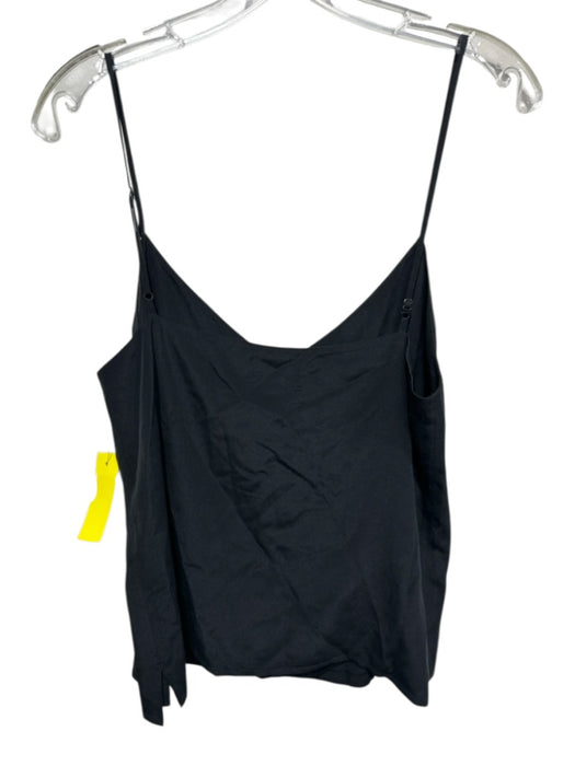L'agence Size S Black Silk Spaghetti Strap V Neck Slip Tank Top Black / S