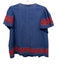 Sea New York Size 4 Blue & Red Cotton Embroidered Short Sleeve Keyhole Neck Top Blue & Red / 4