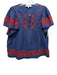 Sea New York Size 4 Blue & Red Cotton Embroidered Short Sleeve Keyhole Neck Top Blue & Red / 4