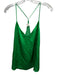 L'agence Size S Green Silk Spaghetti Strap Racerback V Neck Tank Top Green / S