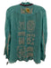 Johnny Was Size Medium Teal Blue & Multi Rayon Blend Long Sleeve Top Teal Blue & Multi / Medium