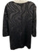 St John Size 12 Black & Navy Rayon Blend Long Sleeve Abstract Print Top Black & Navy / 12