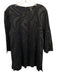 St John Size 12 Black & Navy Rayon Blend Long Sleeve Abstract Print Top Black & Navy / 12