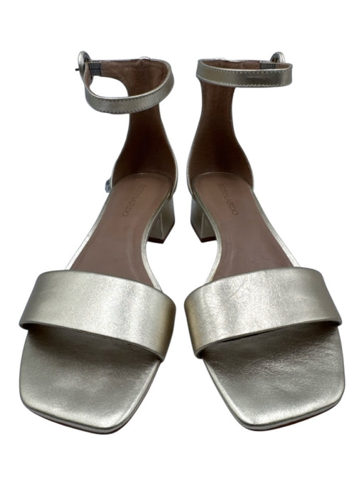 Bernardo Shoe Size 8.5 Gold Leather Toe Strap Shimmer Ankle Strap Sandals Gold / 8.5
