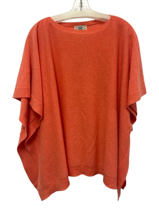McCulley's Peach Orange Cashmere Snaps Poncho Peach Orange / One Size