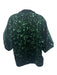 Emily McCarthy Size M Green Polyester & Spandex Short Puff Sleeve Collar Top Green / M