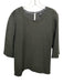 Eileen Fisher Size L Green Gray Tencel Lyocell Blend Waffle Knit 1/2 Sleeve Top Green Gray / L
