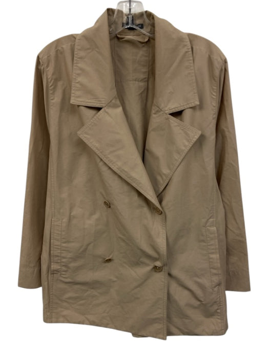 Eileen Fisher Size Large Khaki Beige Cotton Blend Long Sleeve Pockets Jacket Khaki Beige / Large
